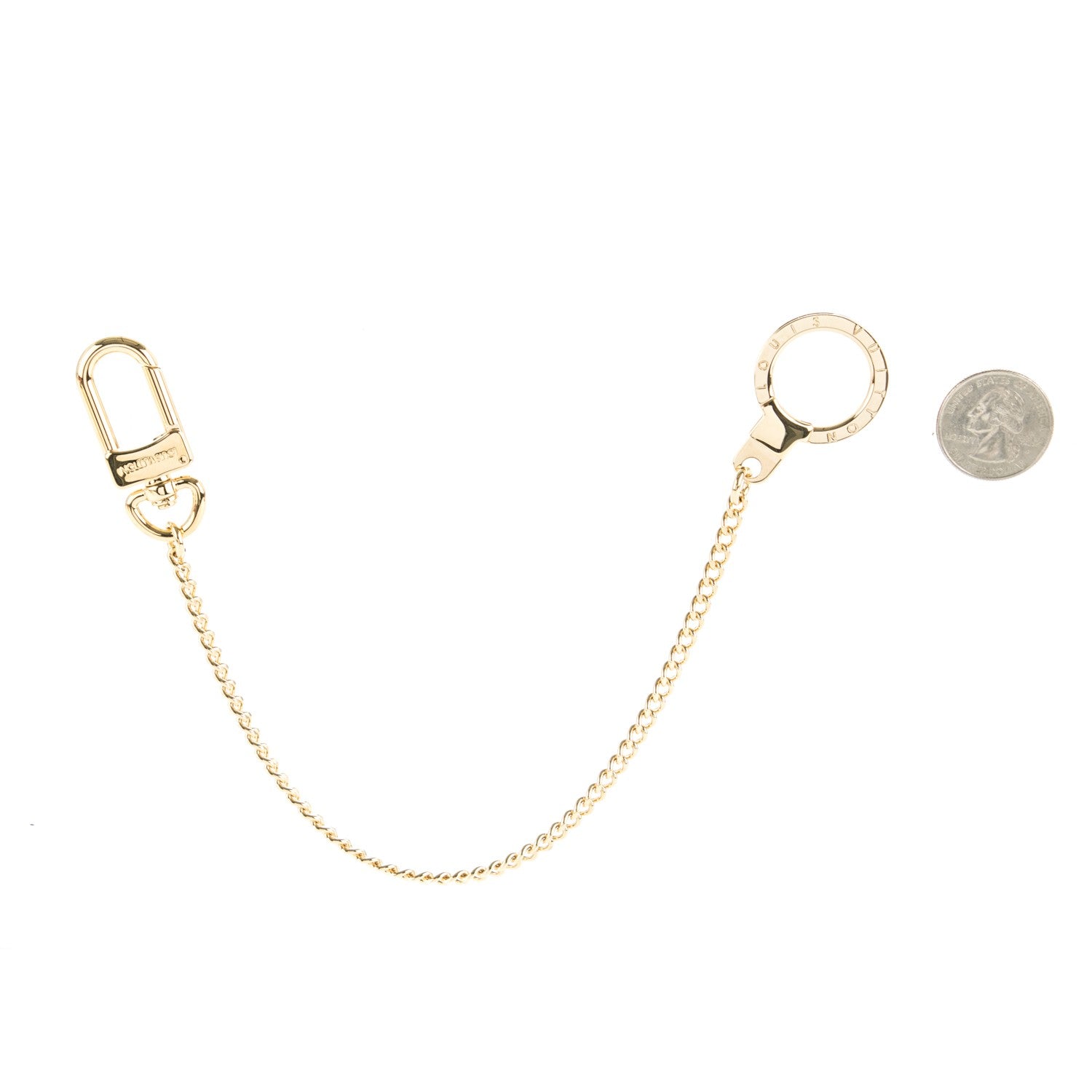 Louis Vuitton Metal Pochette Extender Key Ring Chain Gold 2 of 3