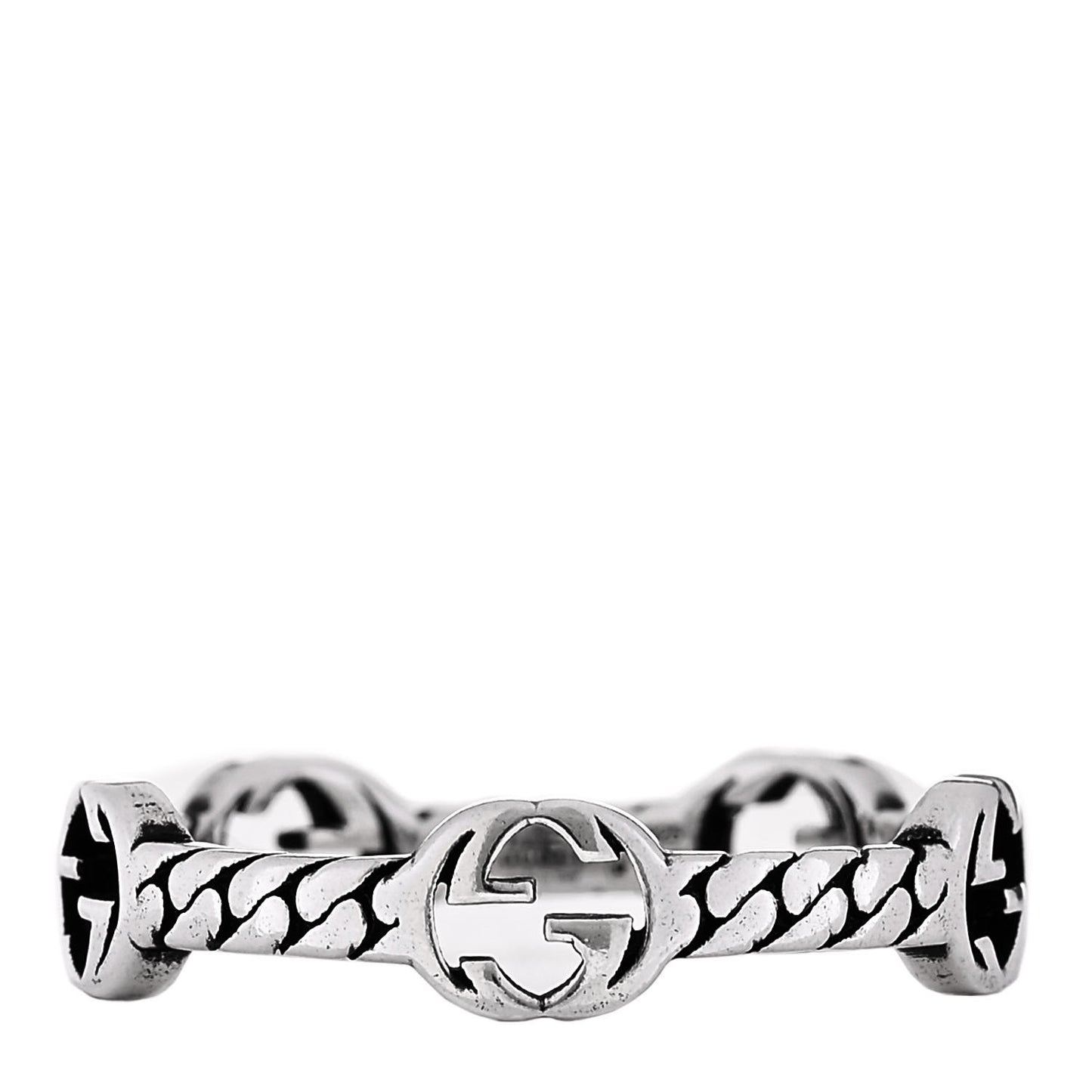 Sterling Silver Interlocking G Chain Ring 64 10.75