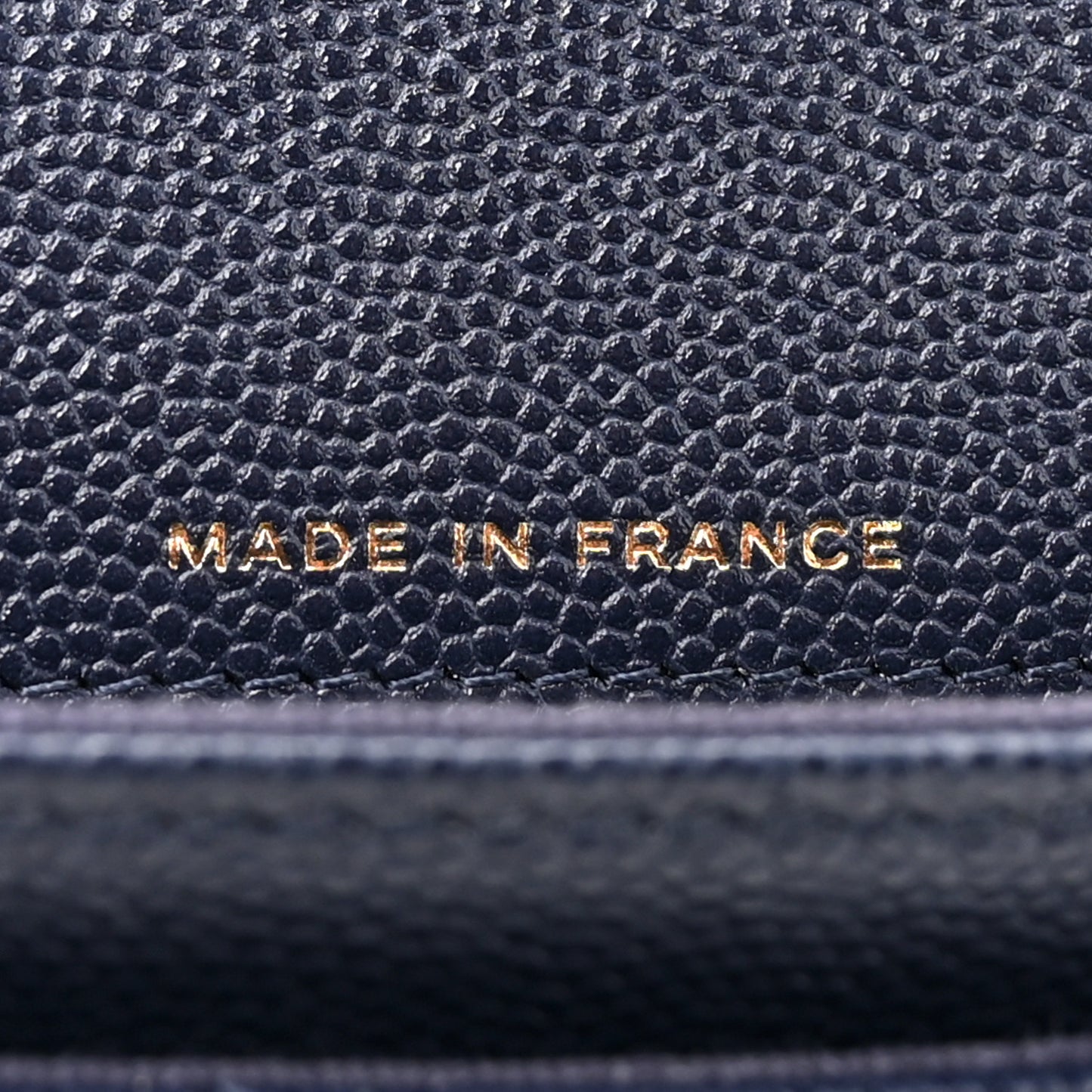 Caviar Quilted Flap Card Holder Wallet Navy Blue