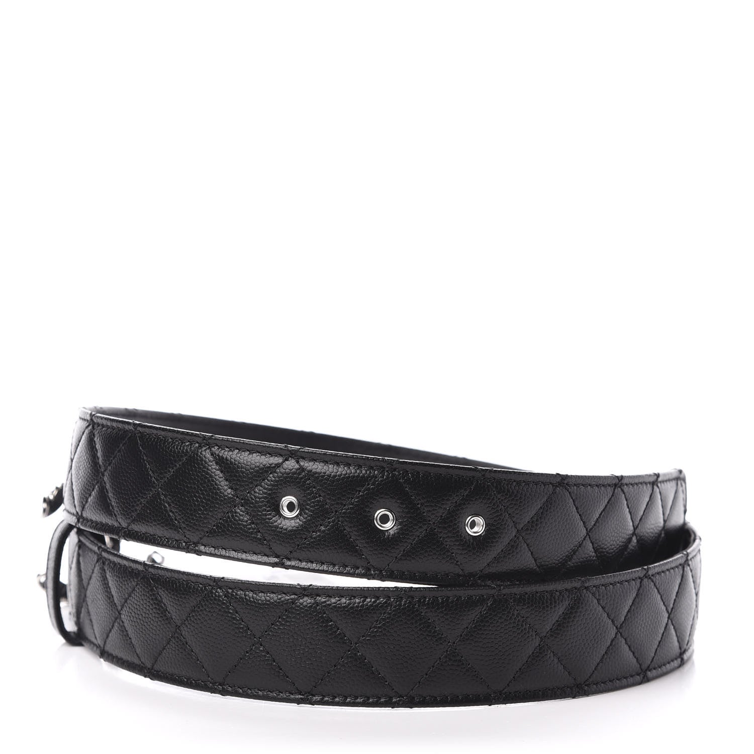 Chanel Lambskin Quilted CC Chain Belt 80 32 Black 3 of 7