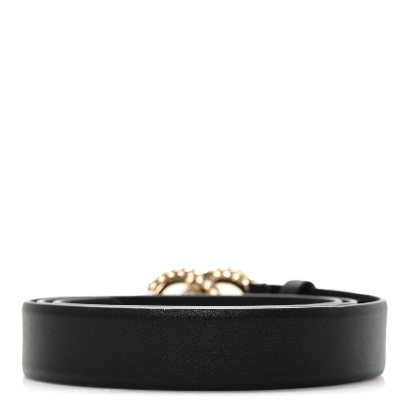 Calfskin Crystal CC Chain Belt 85 34 Black