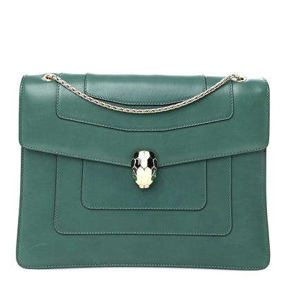 Bulgari Calfskin Serpenti Forever Medium Shoulder Bag Emerald Green 1 of 10