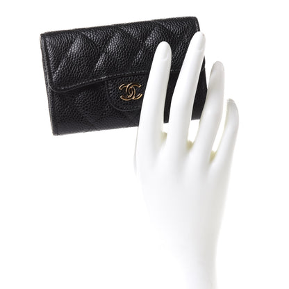 Chanel Caviar Quilted Flap Card Holder Wallet Black 2 of 8