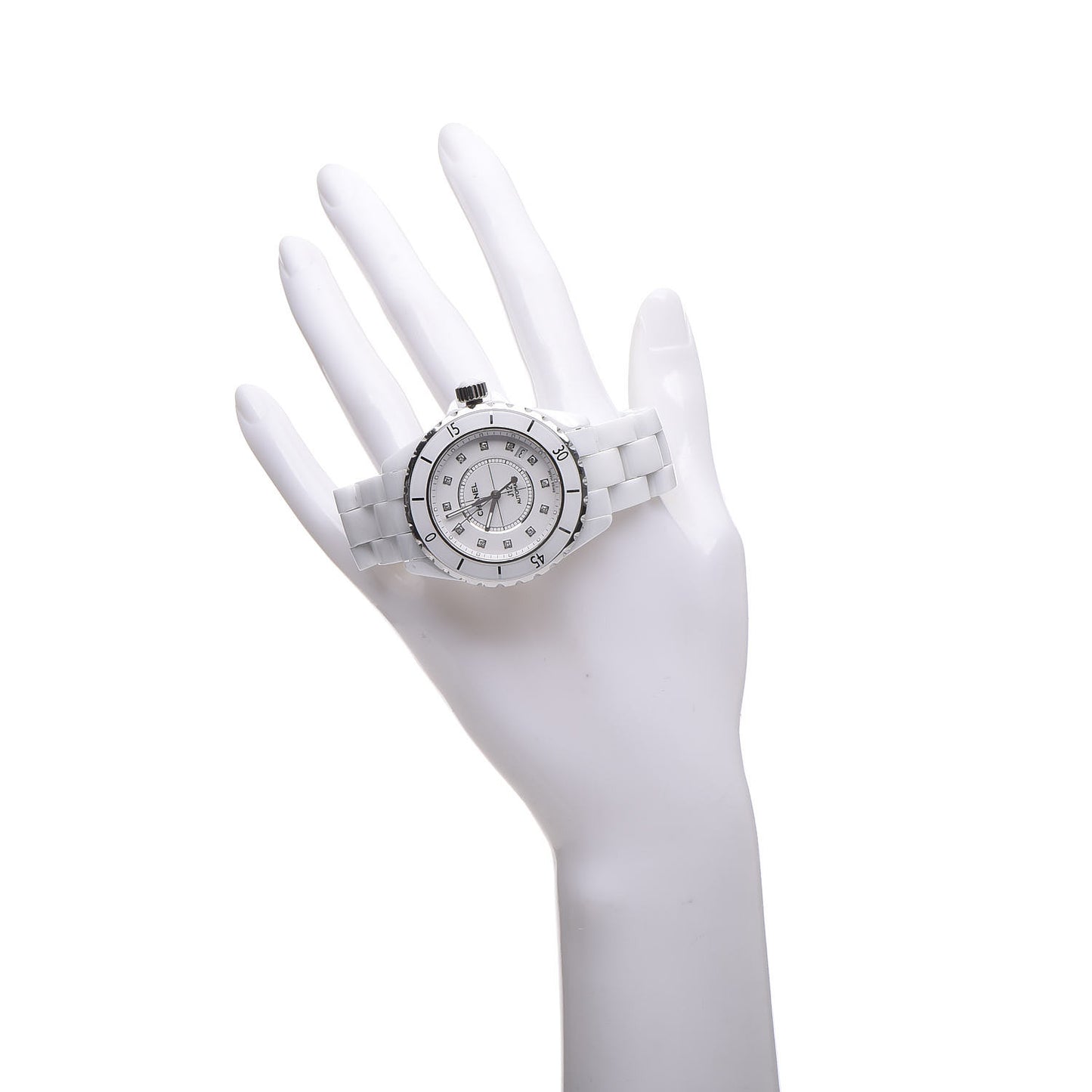 Stainless Steel Ceramic Diamond 38mm J12 Automatic Watch White