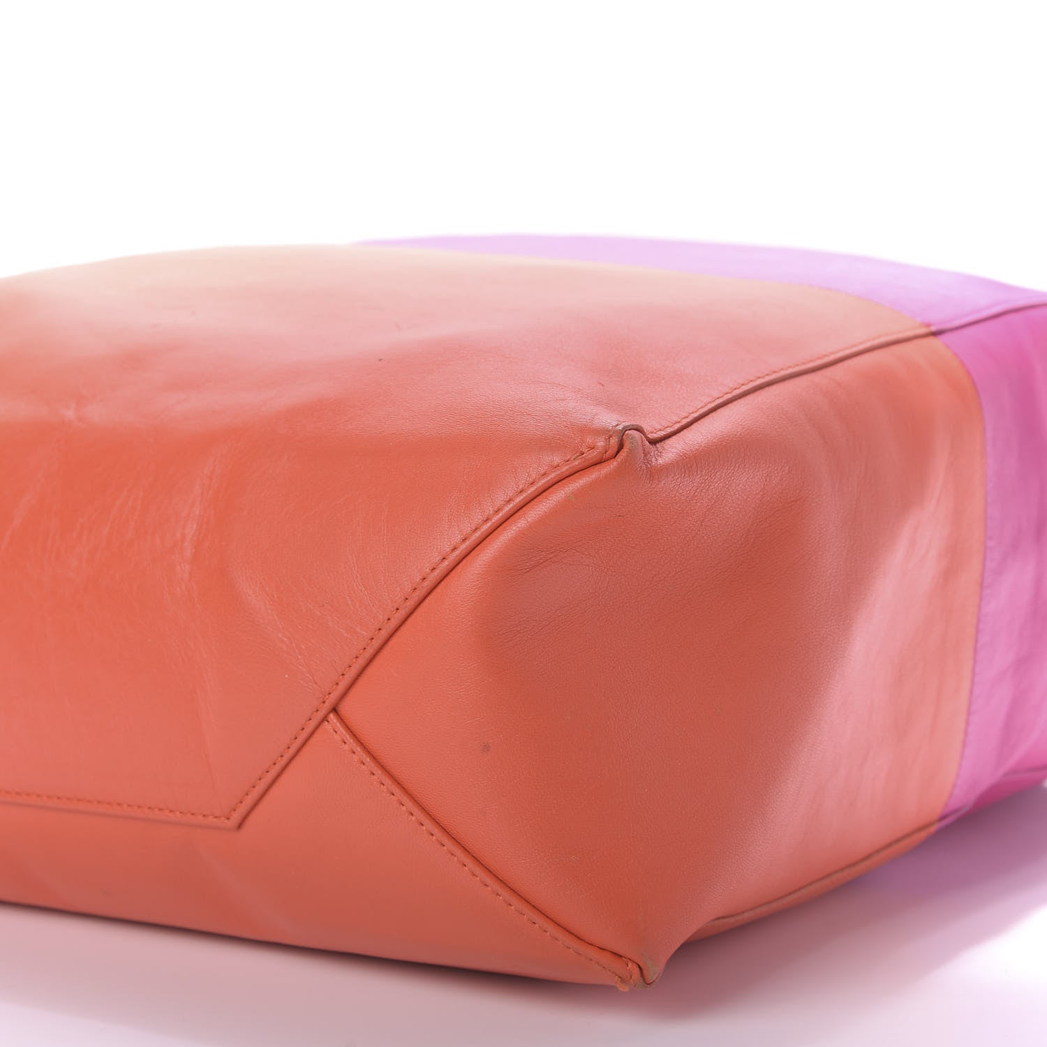 Celine Lambskin Vertical Bi-Color Cabas Fluo Pink Fluo Orange 9 of 10