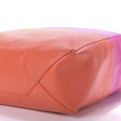 Celine Lambskin Vertical Bi-Color Cabas Fluo Pink Fluo Orange 9 of 10