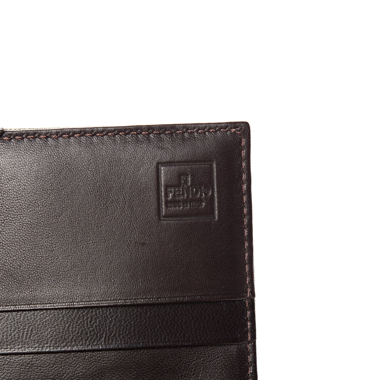 Fendi Pequin Striped Flap Wallet Tobacco 5 of 7