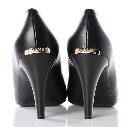 Chanel Iridescent Calfskin Grosgrain Cap Toe Pumps 41 Black 7 of 11