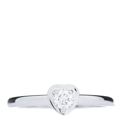 Cartier 18K White Gold Diamond D'Amour Heart Ring 51 5.75 1 of 6