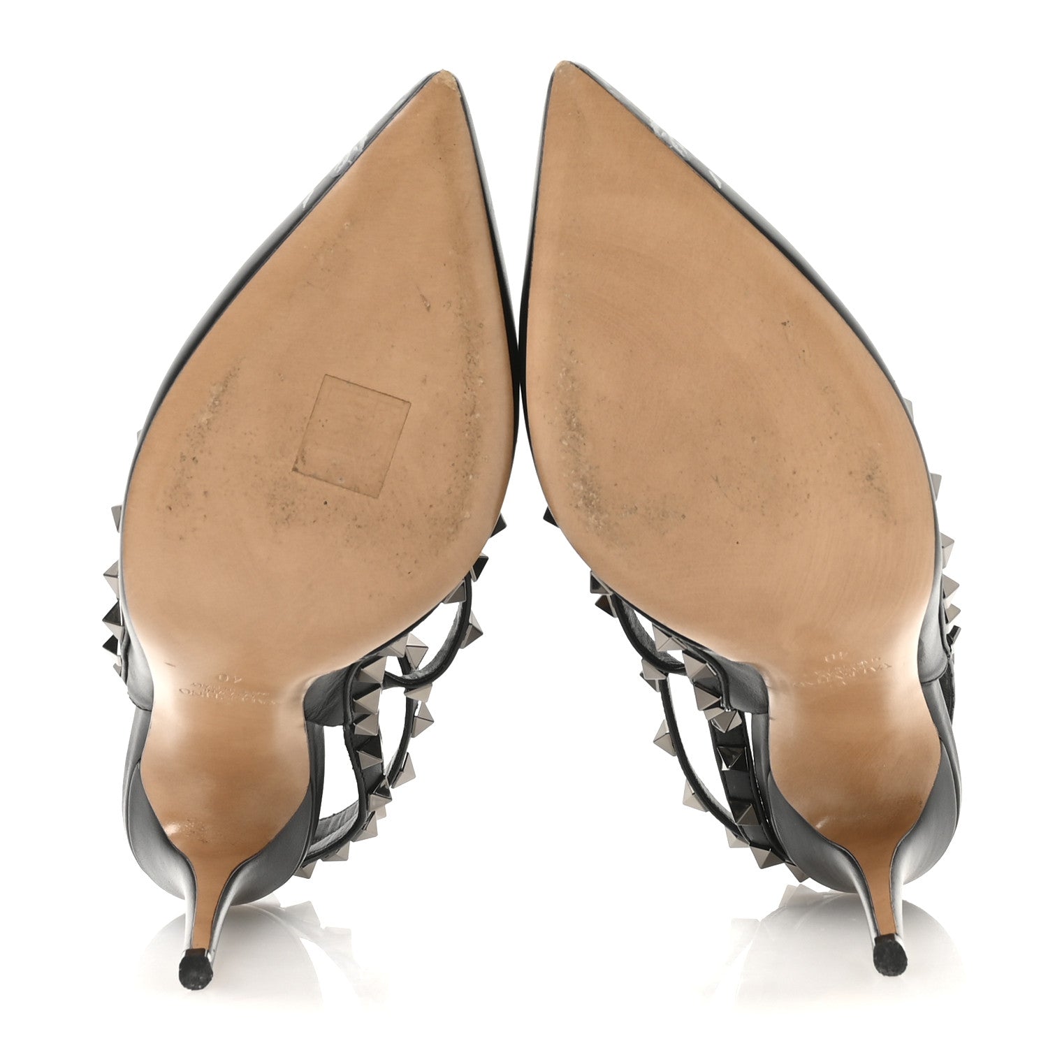 Valentino Garavani Calfskin Nappa Rockstud Undercover Ankle Strap 100mm Pumps 40 Black Grey 6 of 8