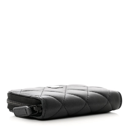 Chanel Pearly Lambskin Quilted Zip Coin Purse So Black 4 of 8