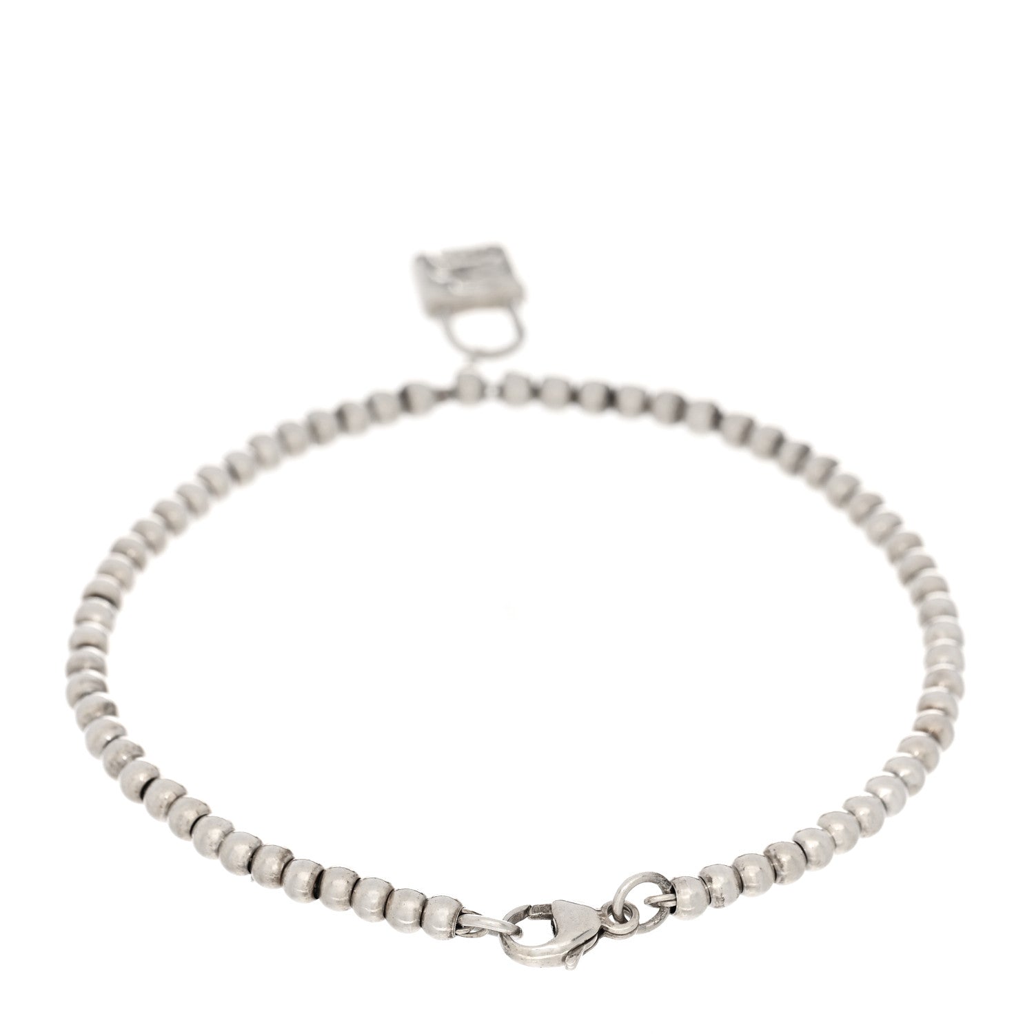 Tiffany Sterling Silver 1837 Lock Charm Bead Bracelet 2 of 3