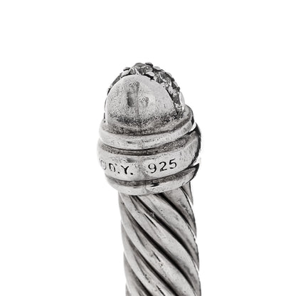 David Yurman Sterling Silver Pave Diamond 5mm Cable Classics Bracelet 3 of 3