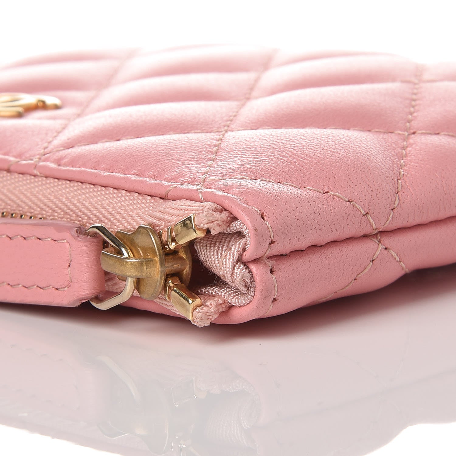 Chanel Lambskin Quilted Small Cosmetic Case Pink 11 of 12