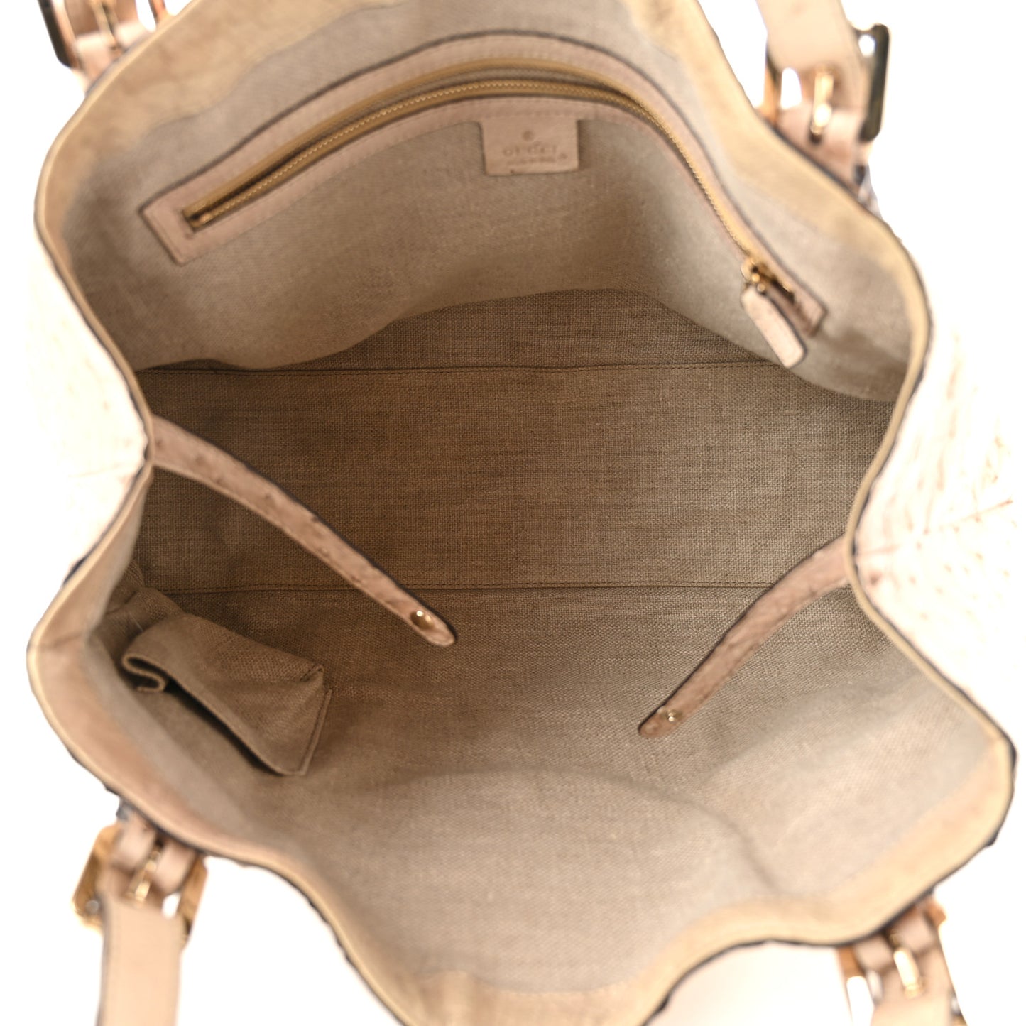 Ostrich Medium Britt Tote Beige