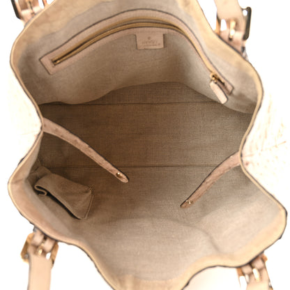 Gucci Ostrich Medium Britt Tote Beige 5 of 10