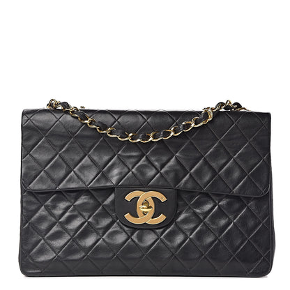 Chanel Lambskin Quilted XL Jumbo Single Flap Black 1 of 13