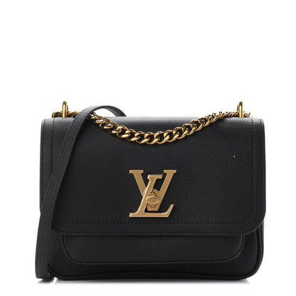Louis Vuitton Grained Calfskin Lockme Chain Bag Black 1 of 8