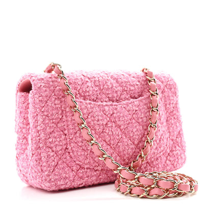Chanel Tweed Quilted Mini Rectangular Flap Pink 2 of 10
