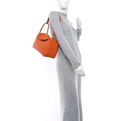 Hermes Taurillon Clemence Lindy 26 Orange 2 of 9