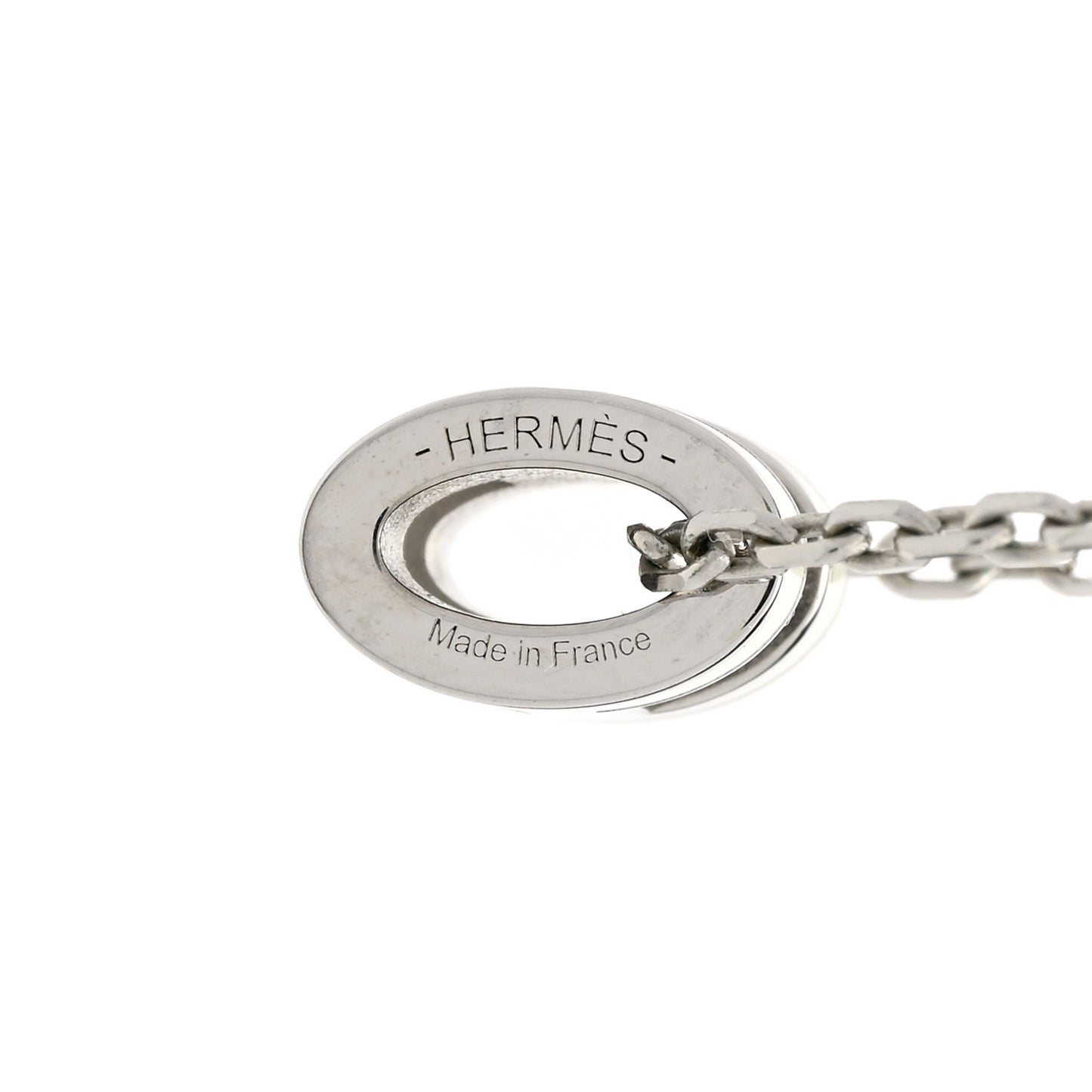 Lacquered Palladium Mini Pop H Pendant Necklace White