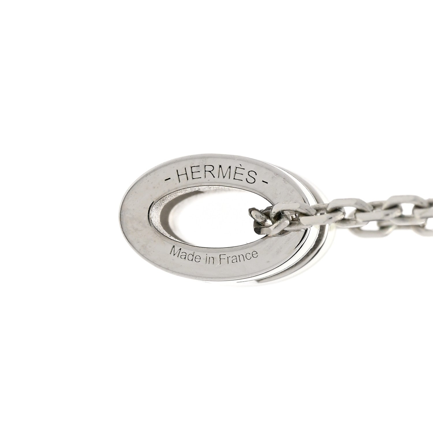 Hermes Lacquered Palladium Mini Pop H Pendant Necklace White 6 of 8