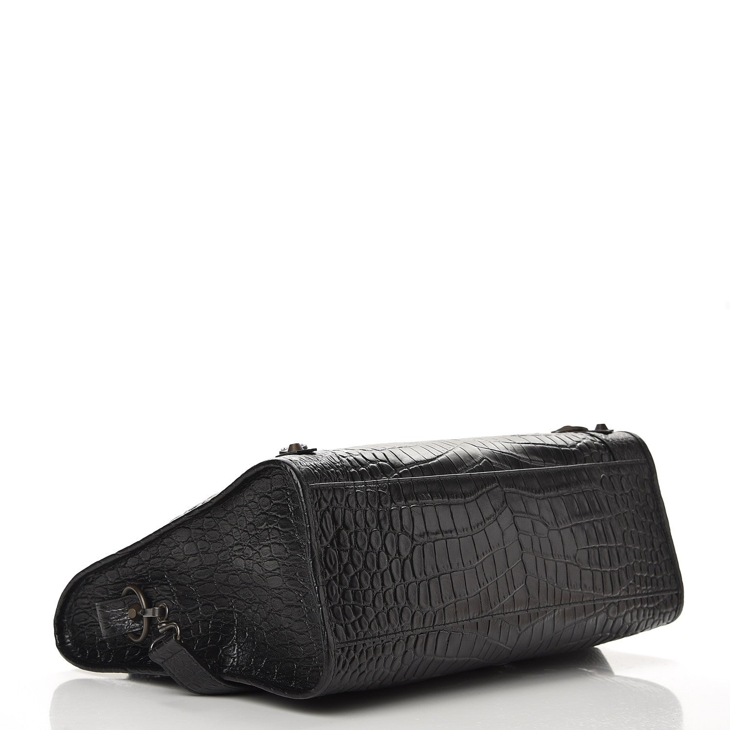 Balenciaga Calfskin Crocodile Embossed Classic Hardware City Black 5 of 8