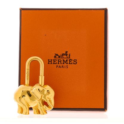 Hermes Permabrass Elephant Cadena Lock Gold 2 of 4