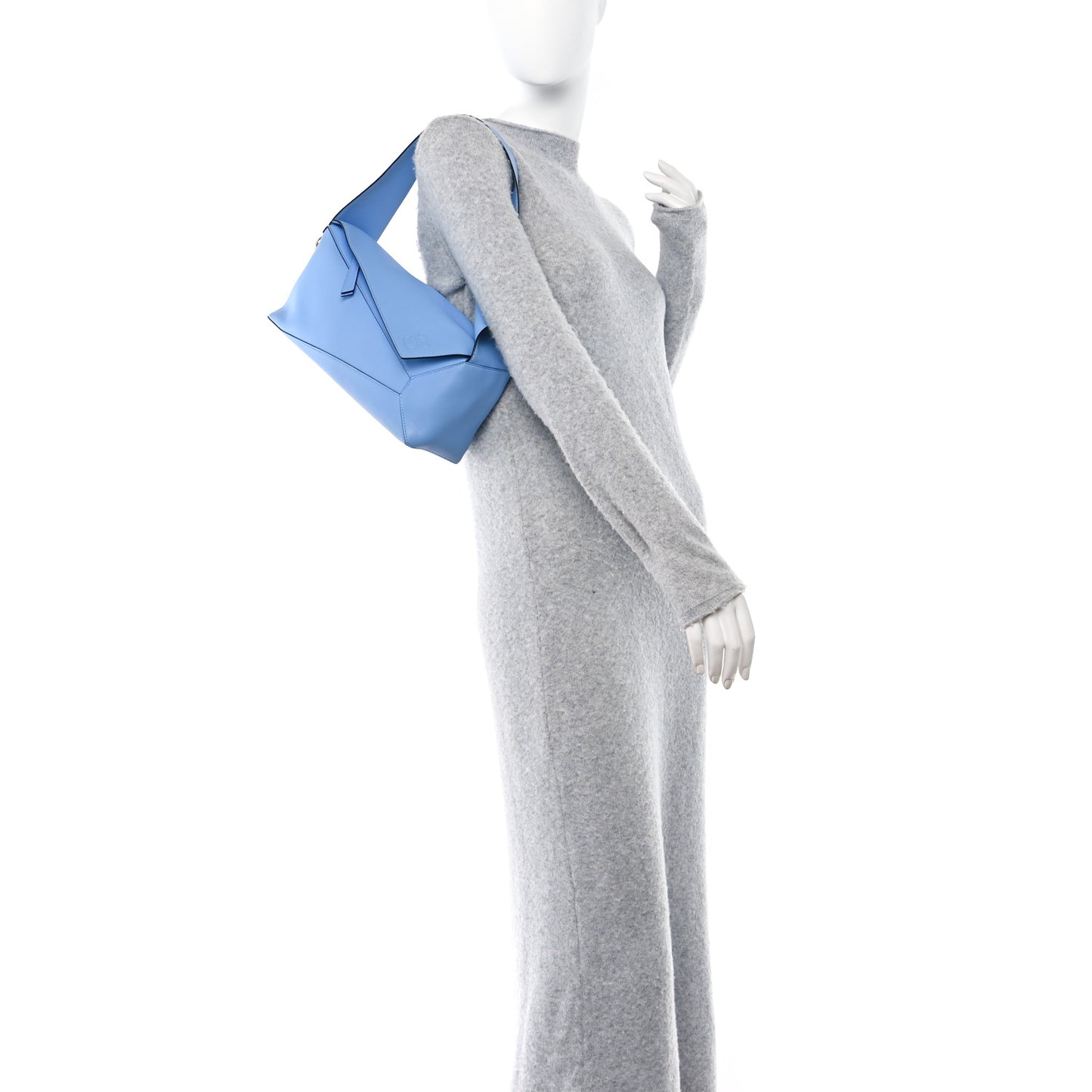 Calfskin Puzzle Hobo Celestine Blue