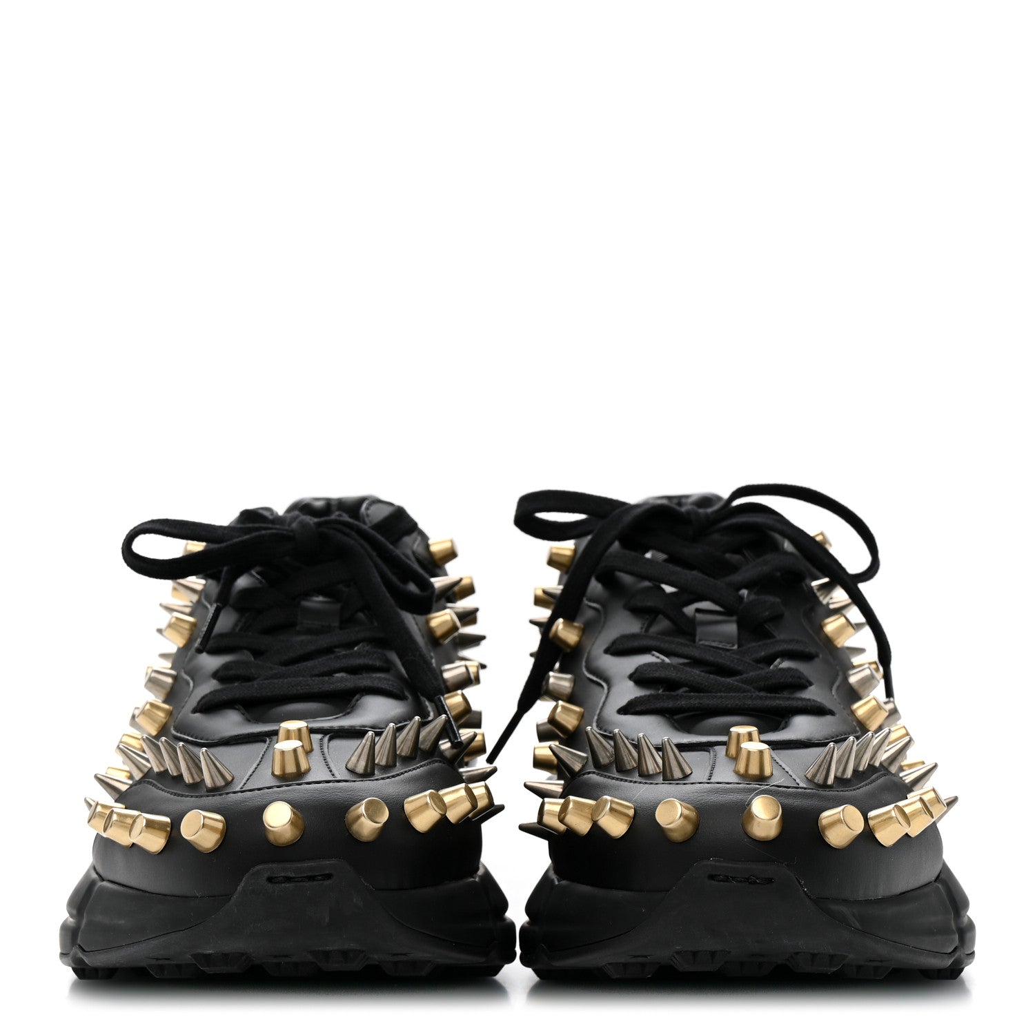Gucci Demetra Spike Studded Mens Rhyton Sneakers 10 Black 3 of 10