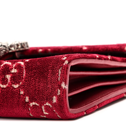 Gucci Velvet GG Monogram Mini Dionysus Chain Wallet Red Cipria 10 of 10