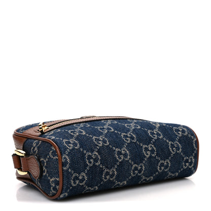 Gucci New Denim GG Monogram Dollar Calfskin Mini Ophidia Shoulder Bag Blue Tea Cuir Epilog 4 of 10