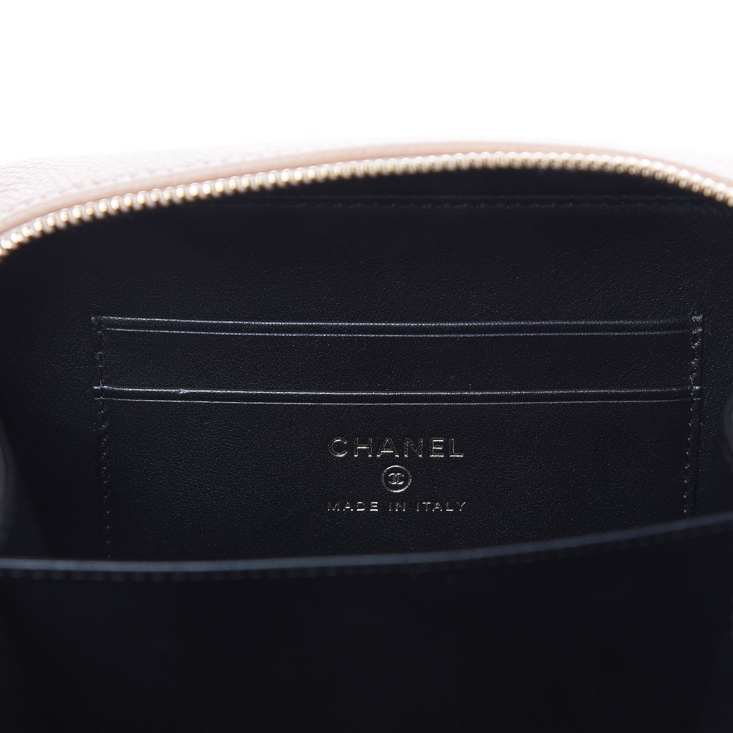 Chanel Caviar Quilted CC Filigree Vanity Clutch With Chain Beige Black 11 of 11