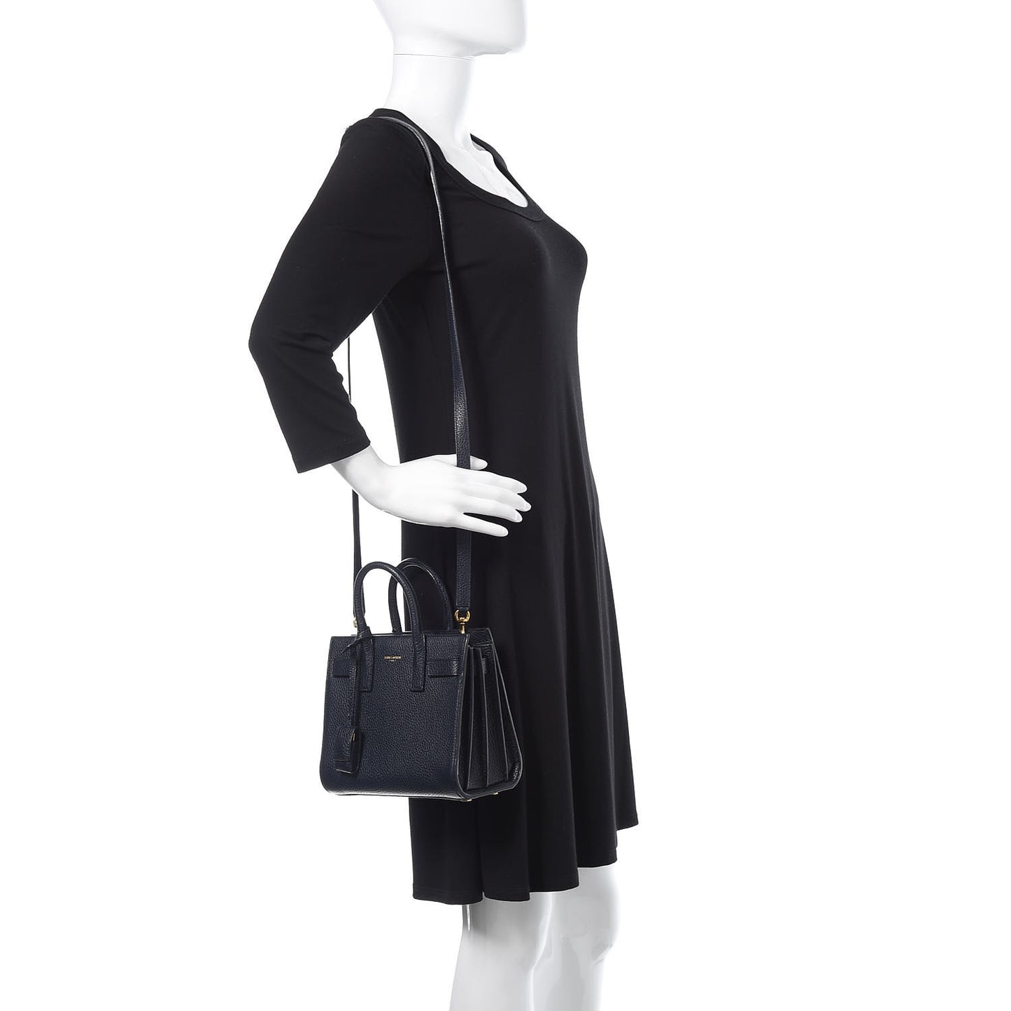 Grained Calfskin Nano Sac De Jour Marine