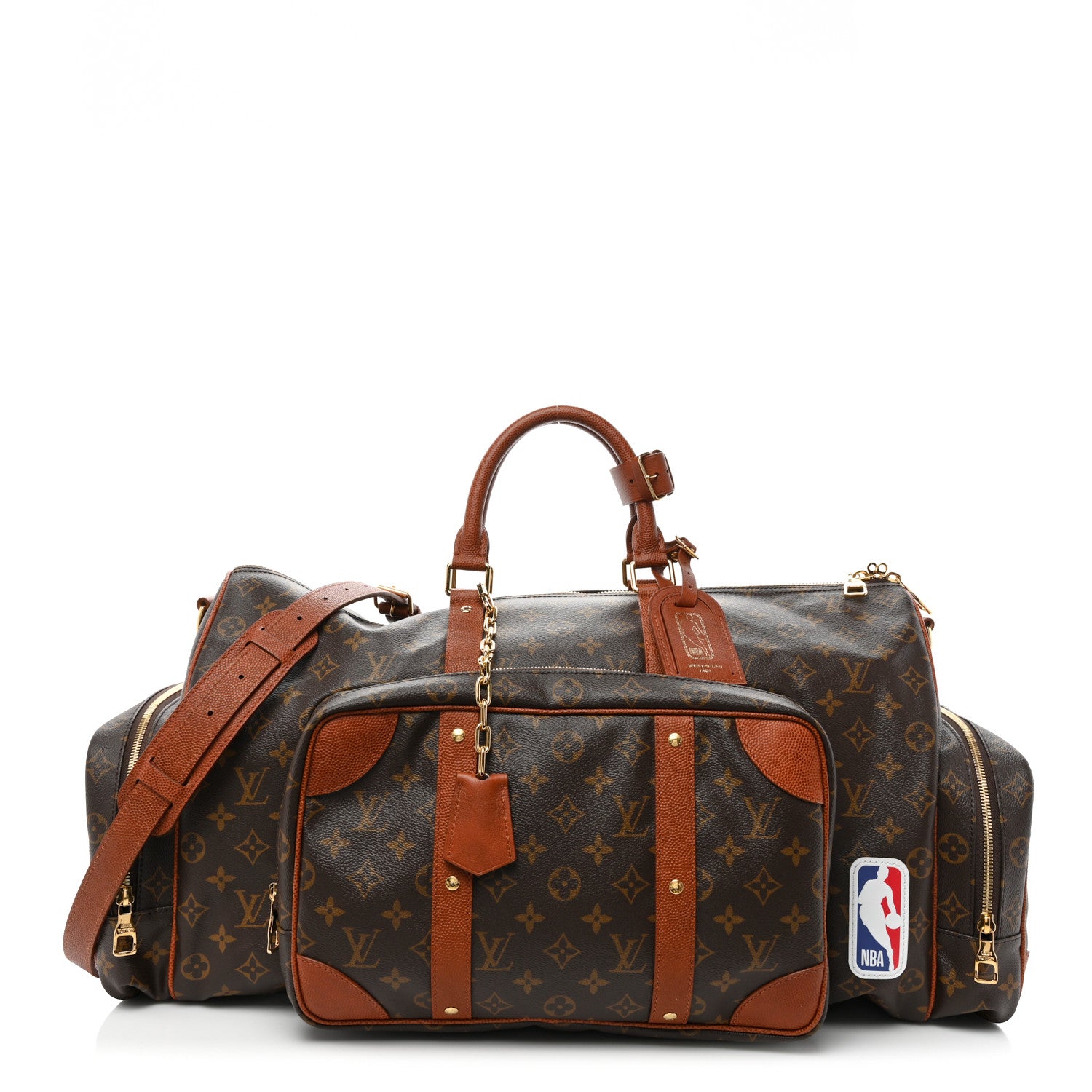 Louis Vuitton X NBA Monogram Grain Cowhide Ball Keepall Trio Pocket Bag 1 of 20