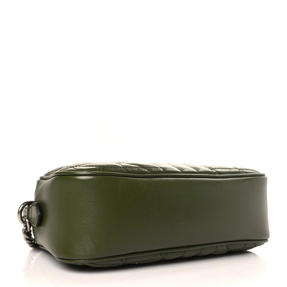 Gucci Calfskin Matelasse Aria Small GG Marmont Chain Shoulder Bag Military Wood 4 of 10