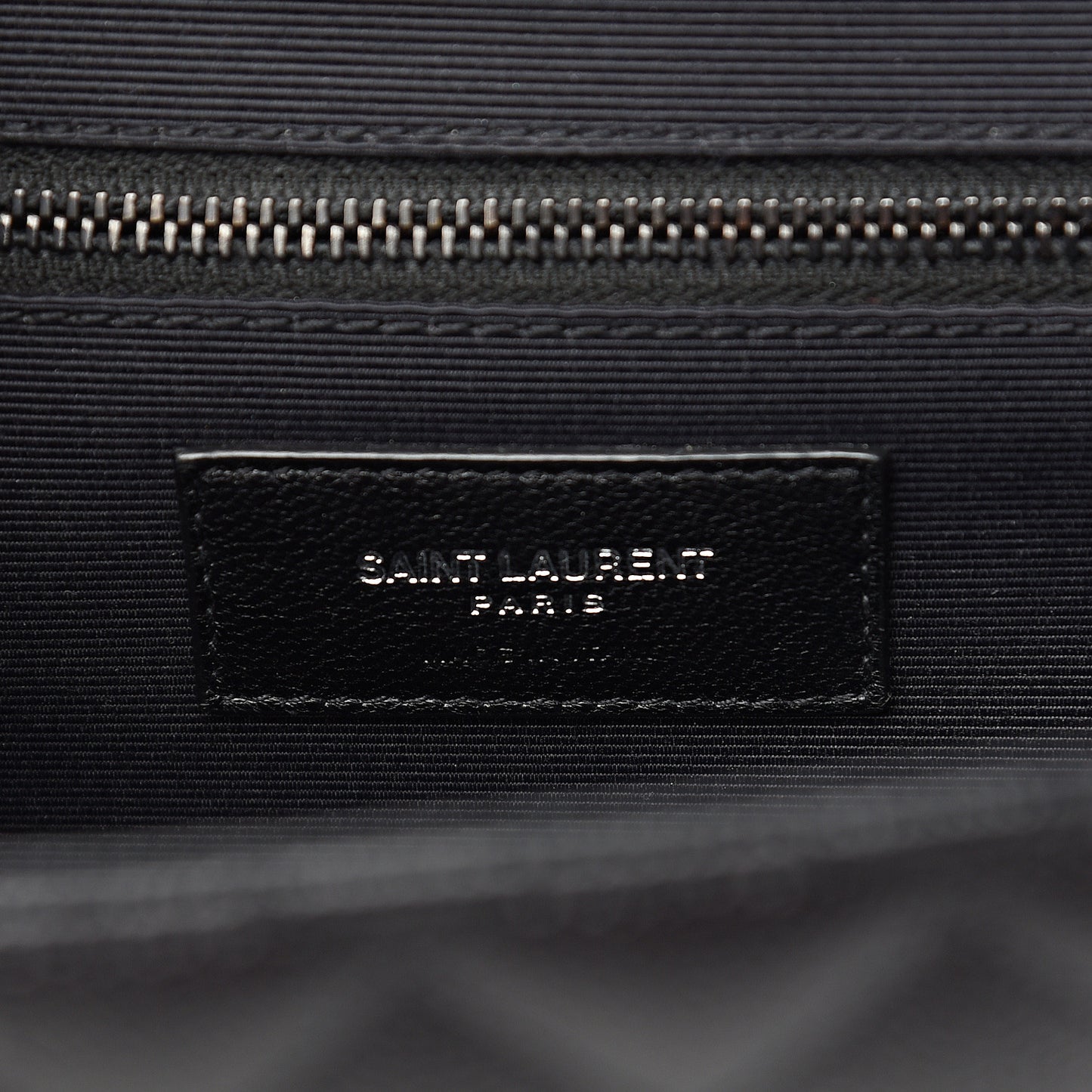 Grain De Poudre Textured Mixed Matelasse Large Triquilt Monogram Monochrome Satchel Black