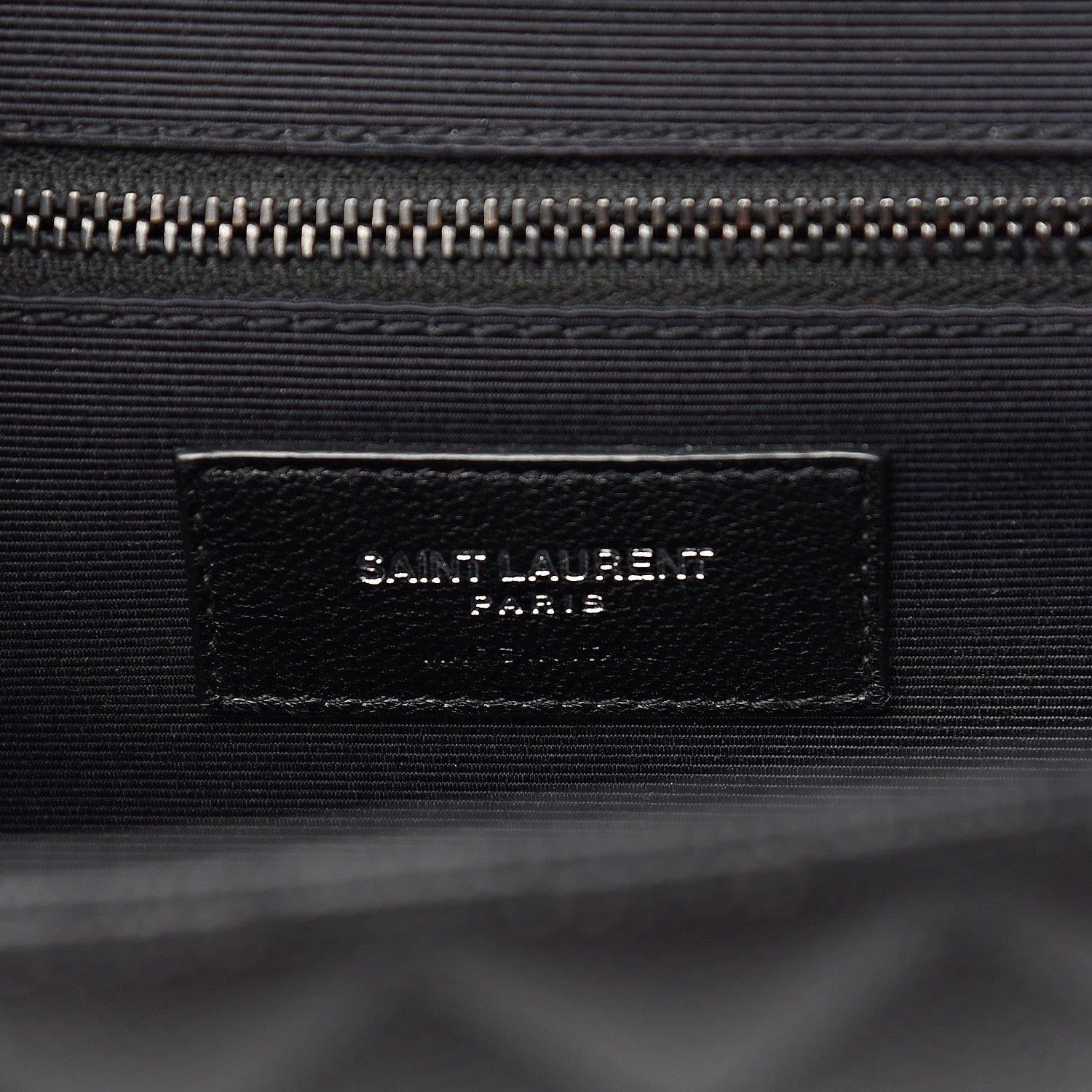 Saint Laurent Grain De Poudre Textured Mixed Matelasse Large Triquilt Monogram Monochrome Satchel Black 6 of 13
