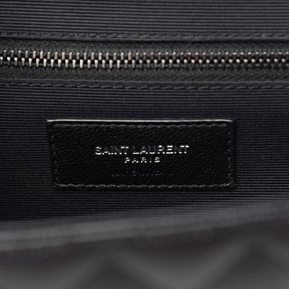 Saint Laurent Grain De Poudre Textured Mixed Matelasse Large Triquilt Monogram Monochrome Satchel Black 6 of 13