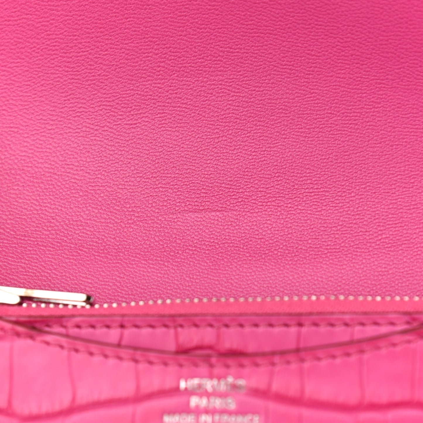 Matte Alligator Constance Slim Wallet Rose Shocking