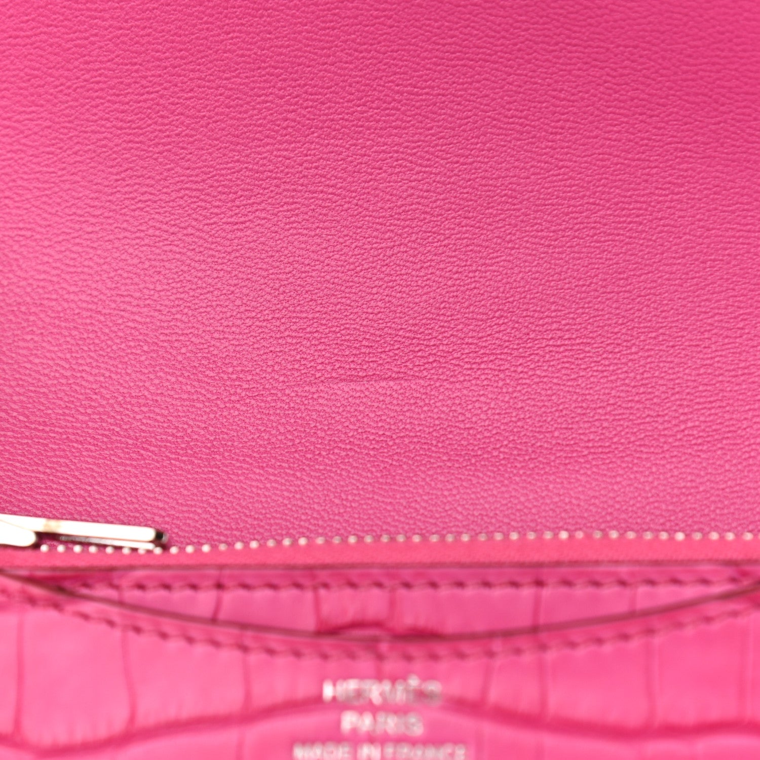 Hermes Matte Alligator Constance Slim Wallet Rose Shocking 8 of 8