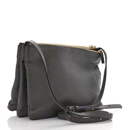 Celine Lambskin Large Trio Crossbody Bag Medium Grey 3 of 12
