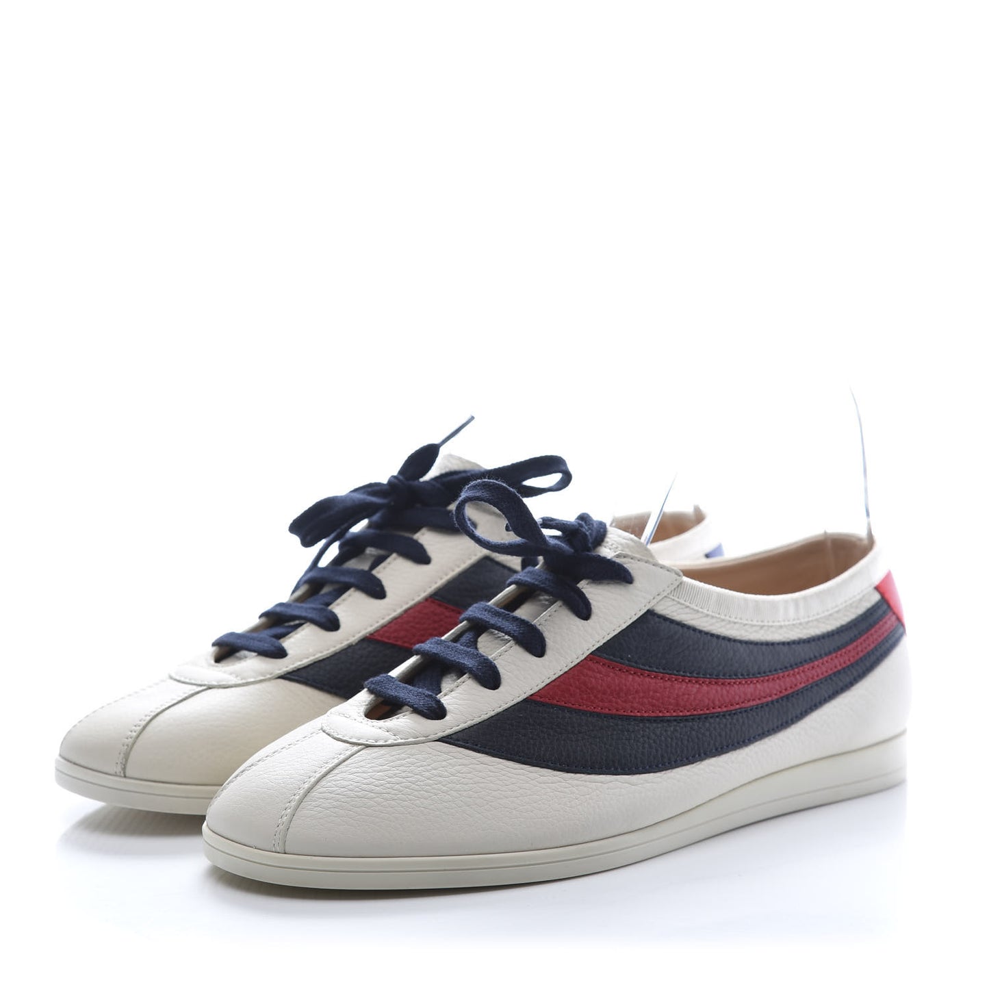 Calfskin Mens Web Falacer Sneakers 6.5 White Blue