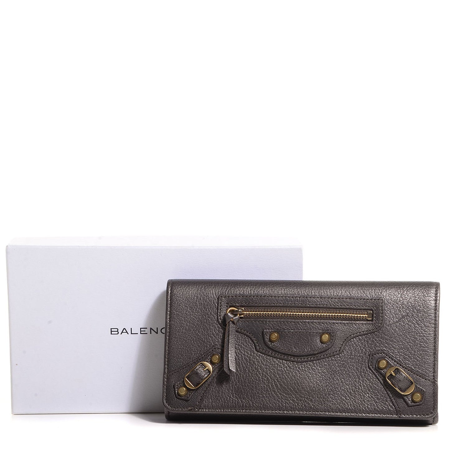 Agneau Classic Gold Hardware Pearly Money Wallet Bronze