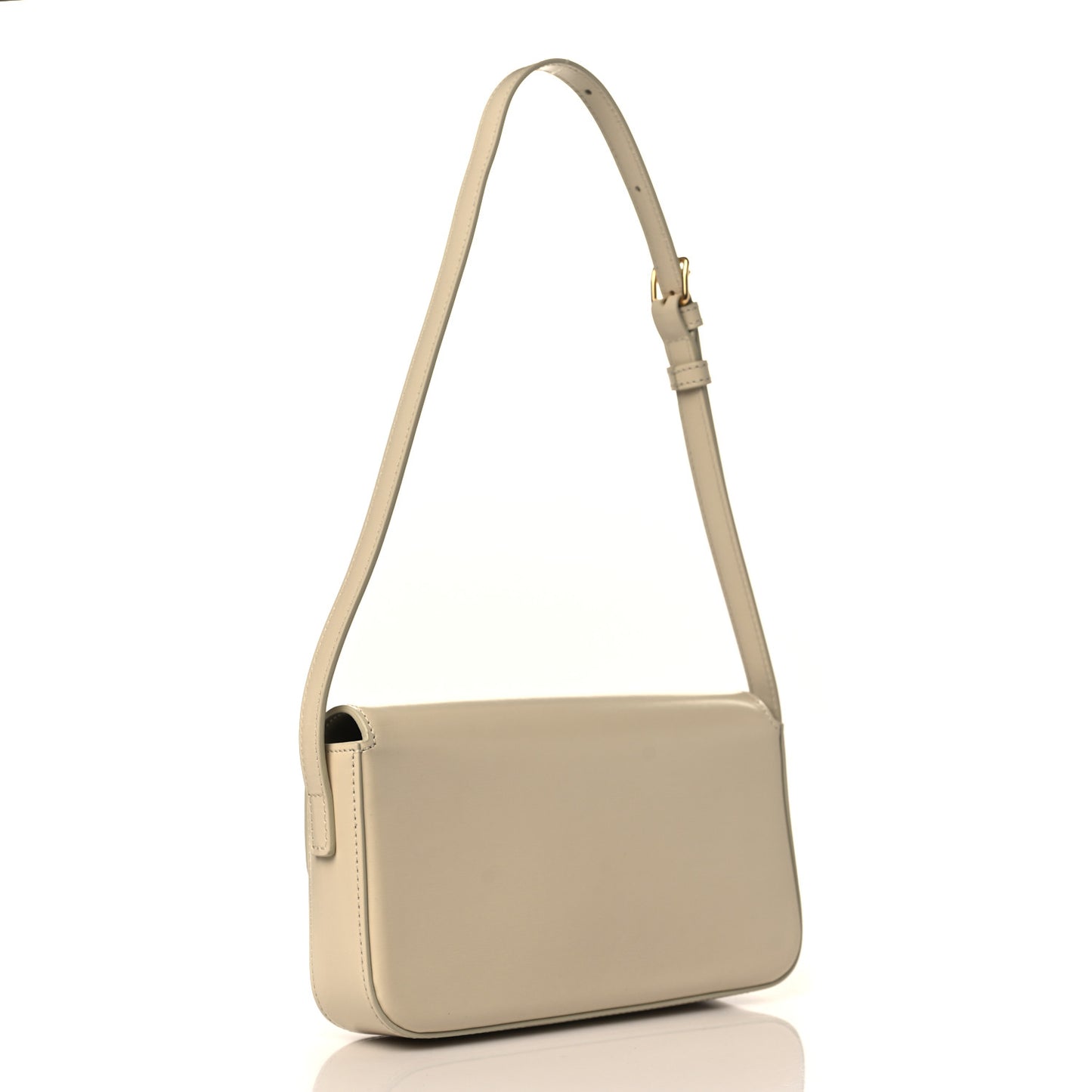 Natural Calfskin Triomphe Shoulder Bag White