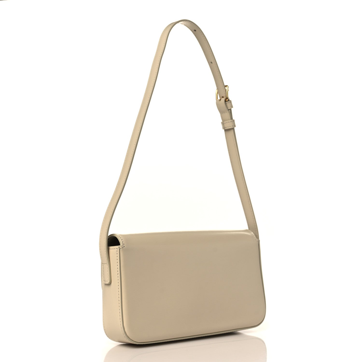 Celine Natural Calfskin Triomphe Shoulder Bag White 3 of 12