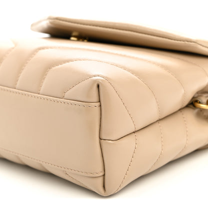 Saint Laurent Calfskin Y Quilted Monogram Toy Loulou Crossbody Bag Dark Beige 10 of 11