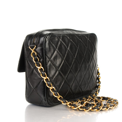 Chanel Lambskin Quilted Tassel Flap Camera Case Black 3 of 7