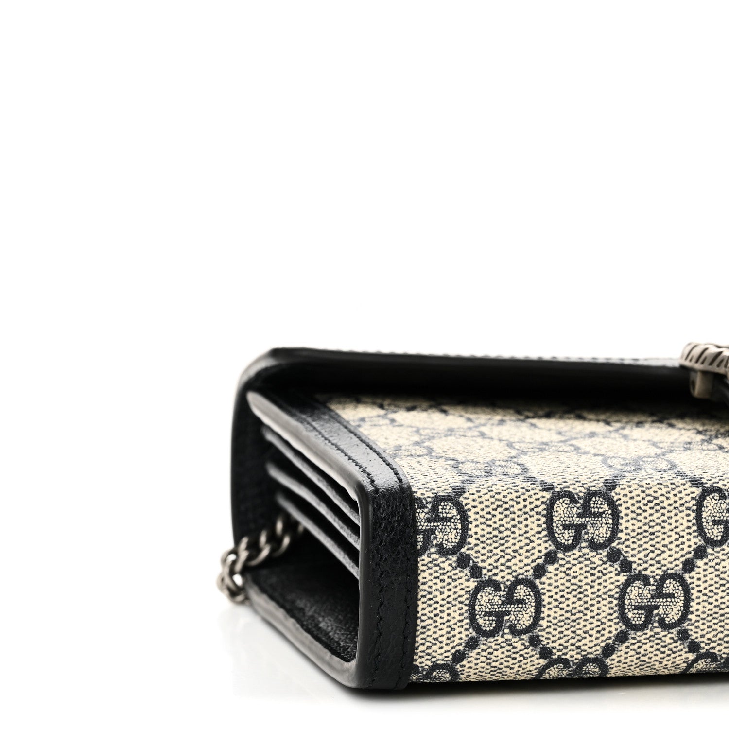 Gucci GG Supreme Monogram Textured Dollar Calfskin Mini Dionysus Chain Wallet Beige Blue 9 of 10