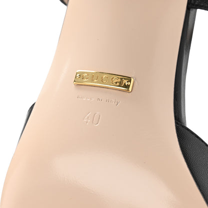 Gucci Malaga Kid Horsebit 70mm Slingback Pumps 40 Black 7 of 11